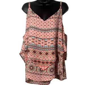 TORRID Women's  Spaghetti Strap Criss Cross (back) Layered Multicolor Tank Sz‎ 2